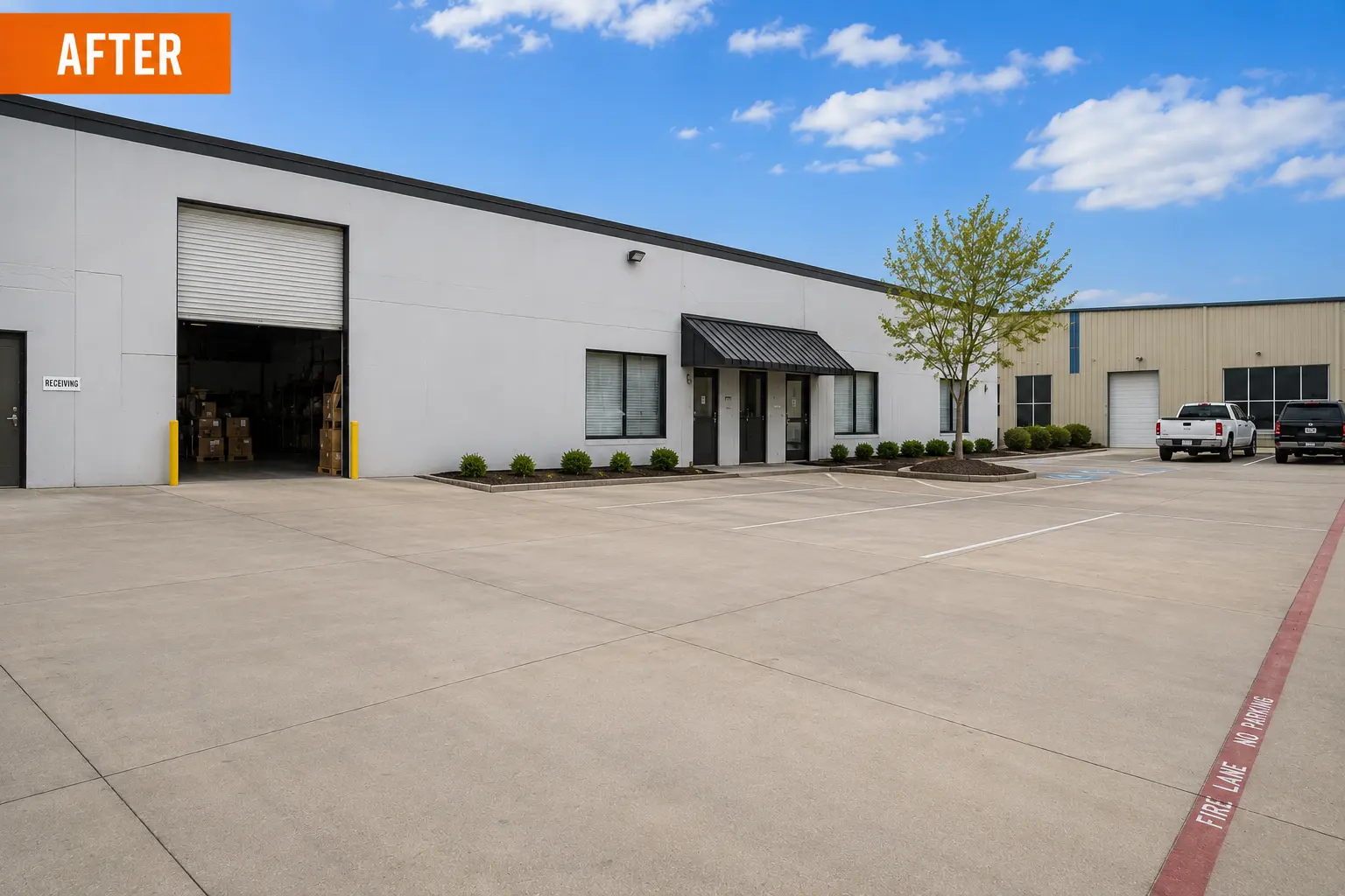 Commercial construction site after cleanup in New Braunfels TX