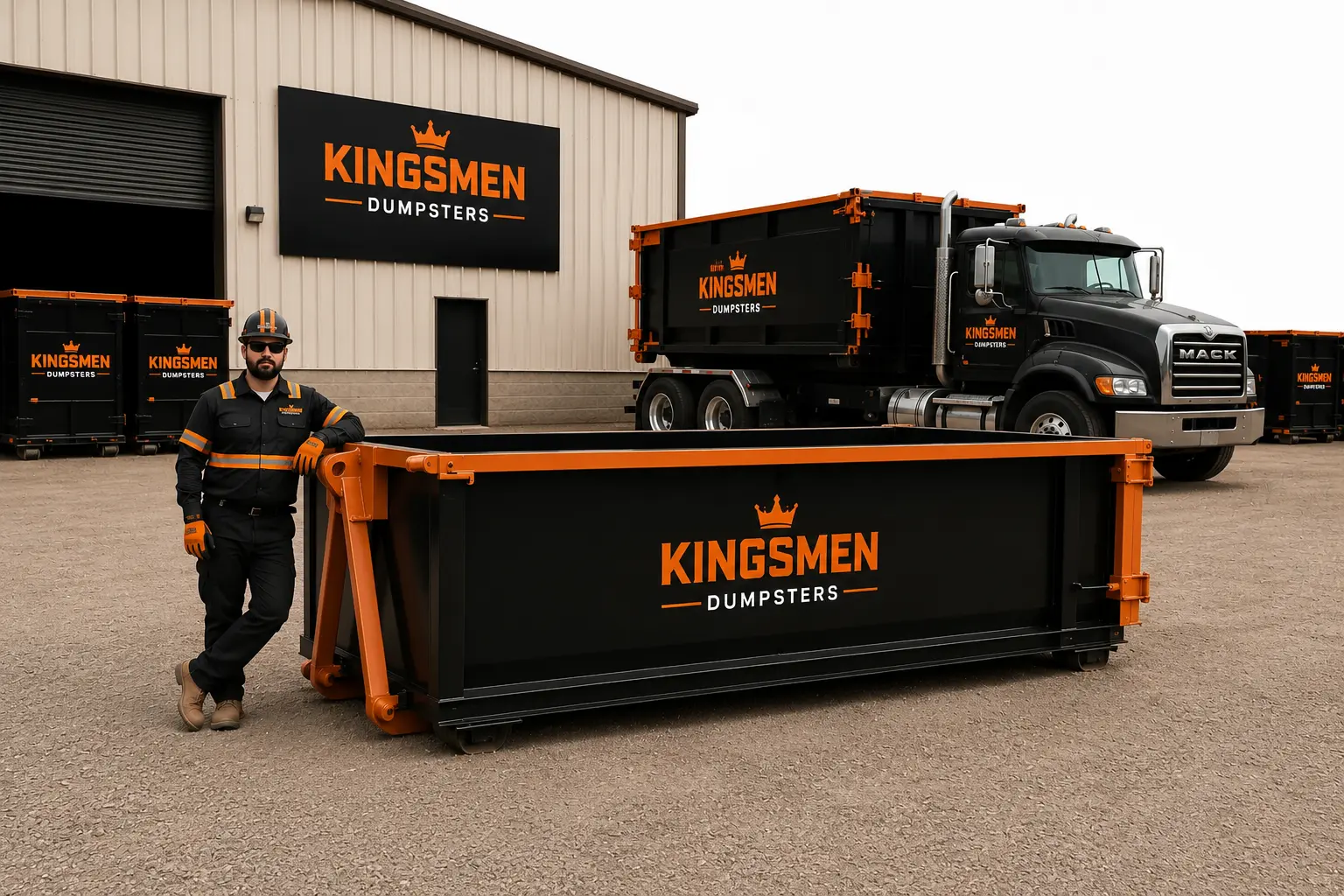 Home 5 Kingsmen Dumpsters 10 yard roll off dumpster with dimensions in New Braunfels TX