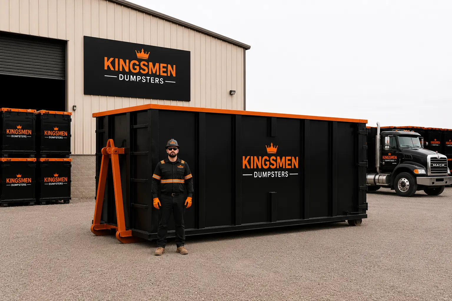 Home 9 Kingsmen Dumpsters 40 yard roll off dumpster with dimensions in New Braunfels TX