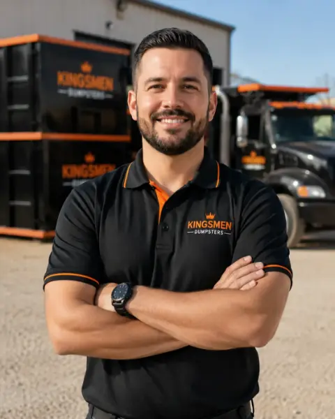 About 5 kingsmen dumpsters lead driver