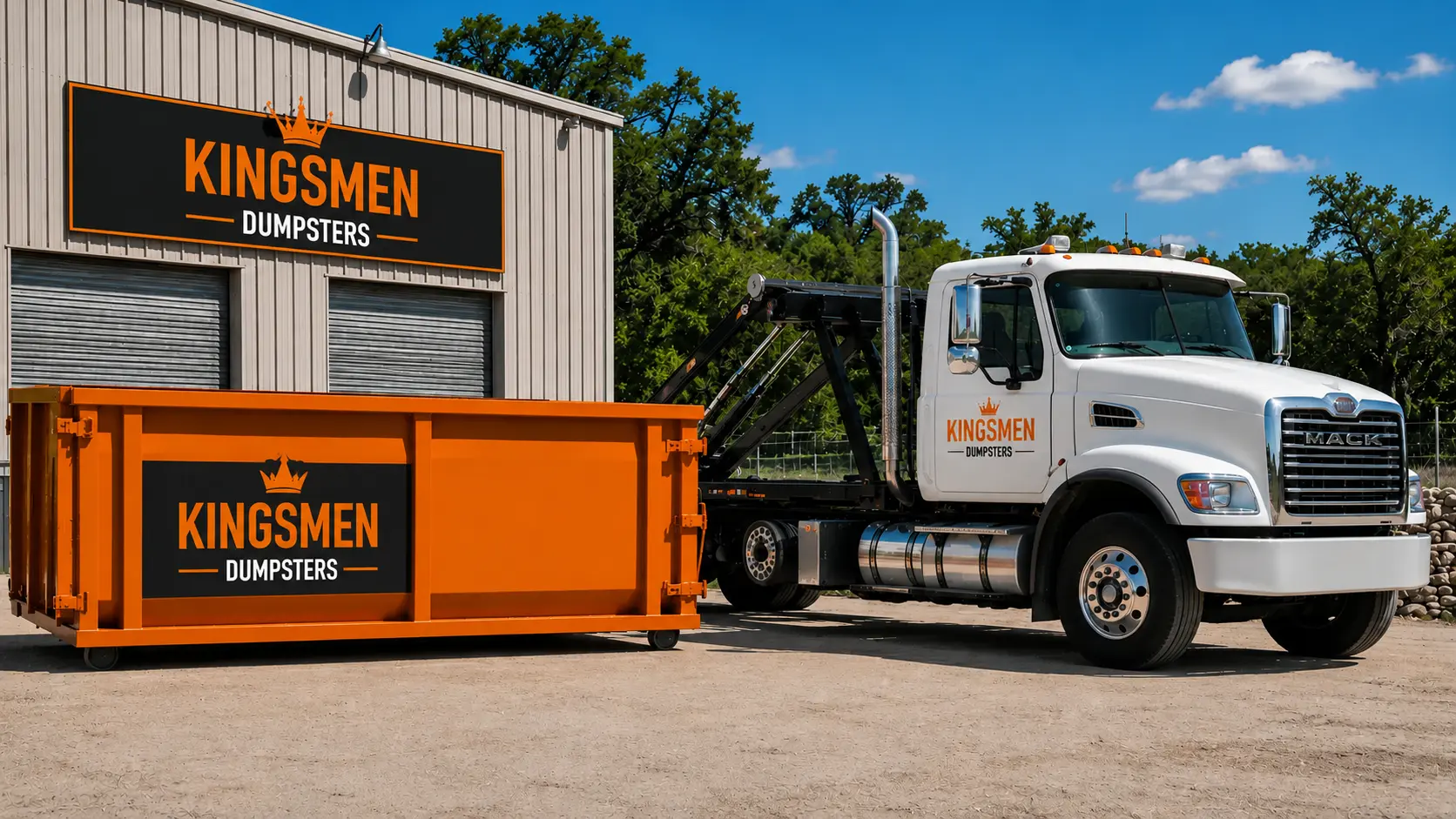 kingsmen dumpsters roll of truck